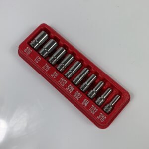 Snap On 110TMSY 10 pc 1/4" Drive 6-Point SAE Flank Drive Semi-Deep Socket Set (3/16