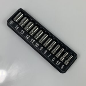 Snap On 112TMMDSY 12 pc 1/4" Drive Metric 12-Point Flank Drive Semi-Deep Socket Set