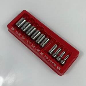 Snap On 211FSSY 11 pc 3/8" Drive 6-Point SAE Flank Drive Semi-Deep Socket Set,1/4-7/8"